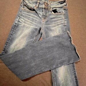 American Eagle Jeans, Size 4 Short, Super Stretch Flare Blue Jeans